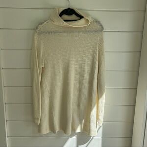 Vineyard Vines cream knit cowl neck tunic